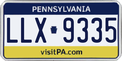 PA license plate LLX9335