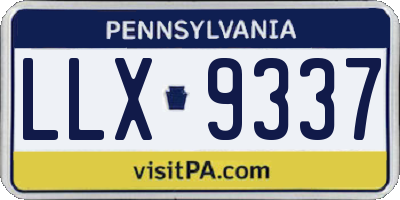 PA license plate LLX9337