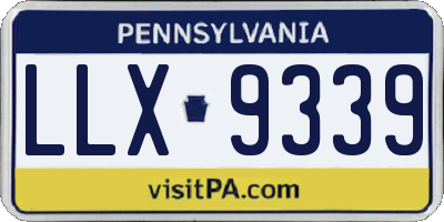 PA license plate LLX9339