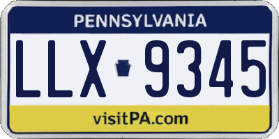 PA license plate LLX9345