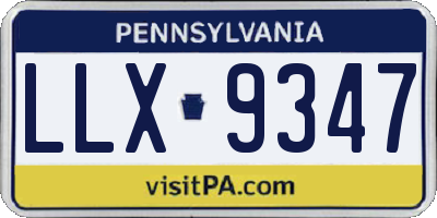 PA license plate LLX9347
