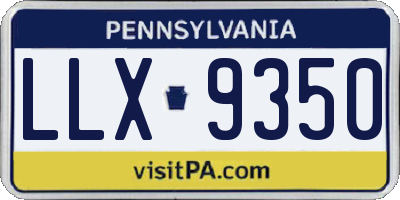 PA license plate LLX9350