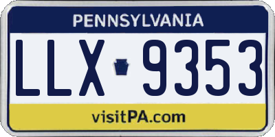 PA license plate LLX9353