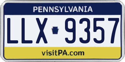PA license plate LLX9357