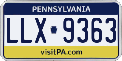 PA license plate LLX9363