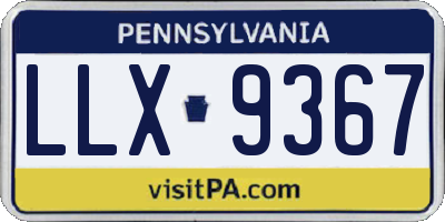 PA license plate LLX9367