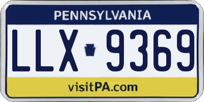 PA license plate LLX9369