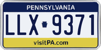 PA license plate LLX9371