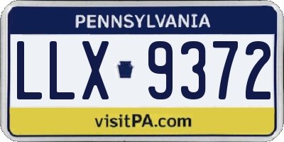 PA license plate LLX9372