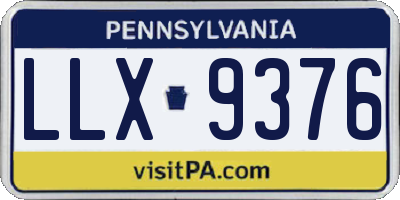 PA license plate LLX9376