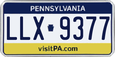 PA license plate LLX9377