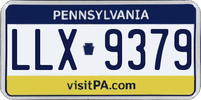 PA license plate LLX9379