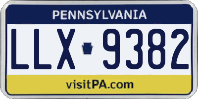 PA license plate LLX9382