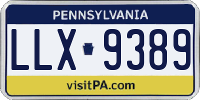 PA license plate LLX9389