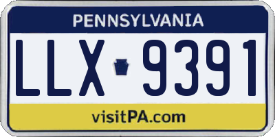 PA license plate LLX9391