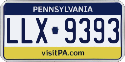 PA license plate LLX9393