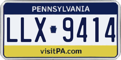 PA license plate LLX9414