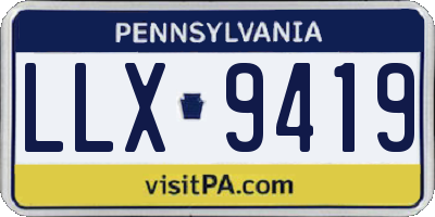 PA license plate LLX9419