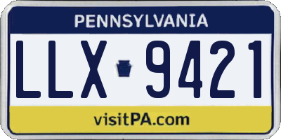 PA license plate LLX9421