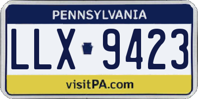 PA license plate LLX9423