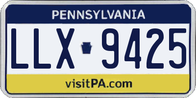 PA license plate LLX9425