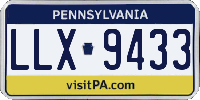 PA license plate LLX9433