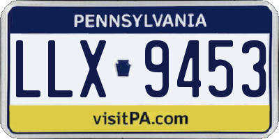 PA license plate LLX9453