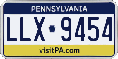 PA license plate LLX9454