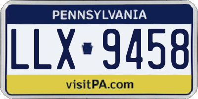 PA license plate LLX9458