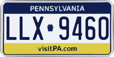 PA license plate LLX9460