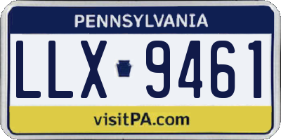 PA license plate LLX9461