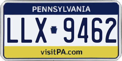 PA license plate LLX9462