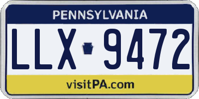 PA license plate LLX9472