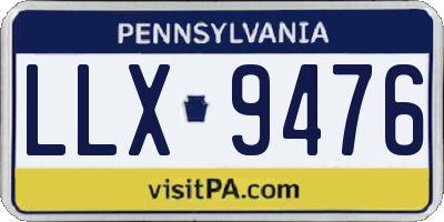 PA license plate LLX9476
