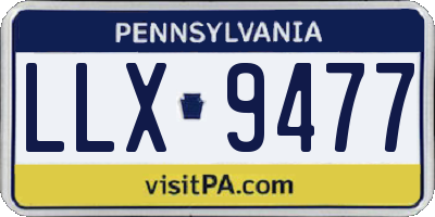 PA license plate LLX9477