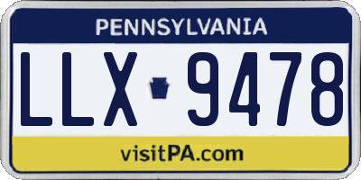 PA license plate LLX9478