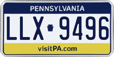 PA license plate LLX9496
