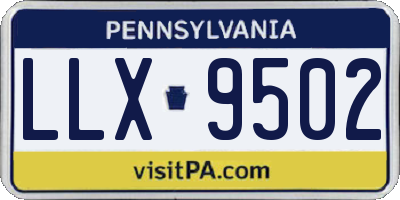 PA license plate LLX9502
