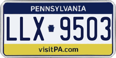 PA license plate LLX9503