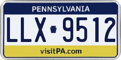 PA license plate LLX9512
