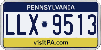 PA license plate LLX9513