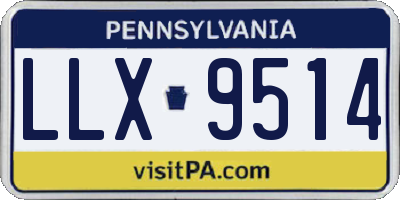 PA license plate LLX9514