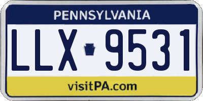 PA license plate LLX9531