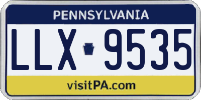 PA license plate LLX9535