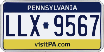 PA license plate LLX9567