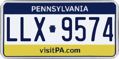 PA license plate LLX9574