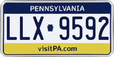 PA license plate LLX9592