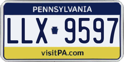 PA license plate LLX9597