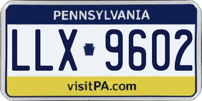 PA license plate LLX9602