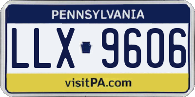 PA license plate LLX9606